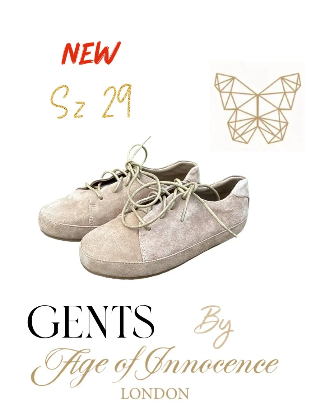 NEW GENTS by Age of Innocence Beige Suede Lace-Up Shoes / Sneakers (EU 29)